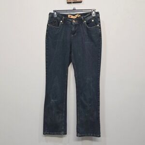 Vintage Y2K Apple Bottoms Jeans Juniors 13/14 Dark Wash Embroidered Bootcut Logo